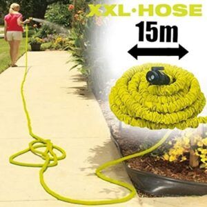 MEQATS Expandable Garden Hose 50ft/15m with 7-Pattern Spray Gun – Lightweight, Kink-Free for Easy Use – Ideal for Large Gardens, Lawns, Patios, Car Washing, Outdoor Cleaning & Indoor Watering – Yellow