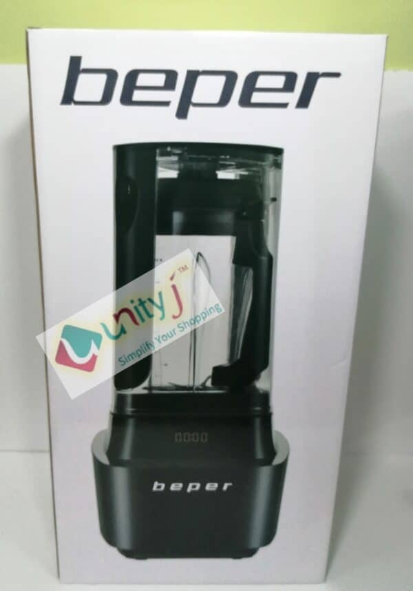 Unityj Uk Kitchen Appliances Beper BP.620 Vacuum Blender, Stainless Steel,Black, 1 Litre 533