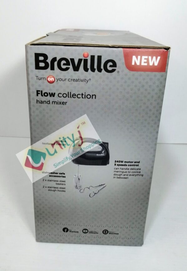 Unityj Uk Kitchen Appliances Breville Flow Electric Hand Mixer 240W Grey [VFM034] 2 608