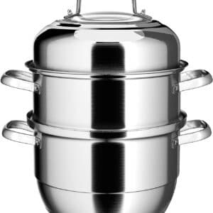 Unityj Uk Kitchen Appliances MEQATS Thick Bottomed Stainless Steel Steamer Pot 1298