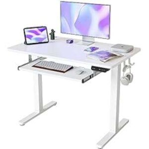 Unityj Uk Computers FEZIBO Height Adjustable Electric Standing Desk With Keyboard Tray 1046