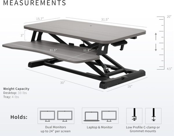 Unityj Uk Computers VIVO Standing 81 Cm Desk Converter, DESK V000KG 2 1191