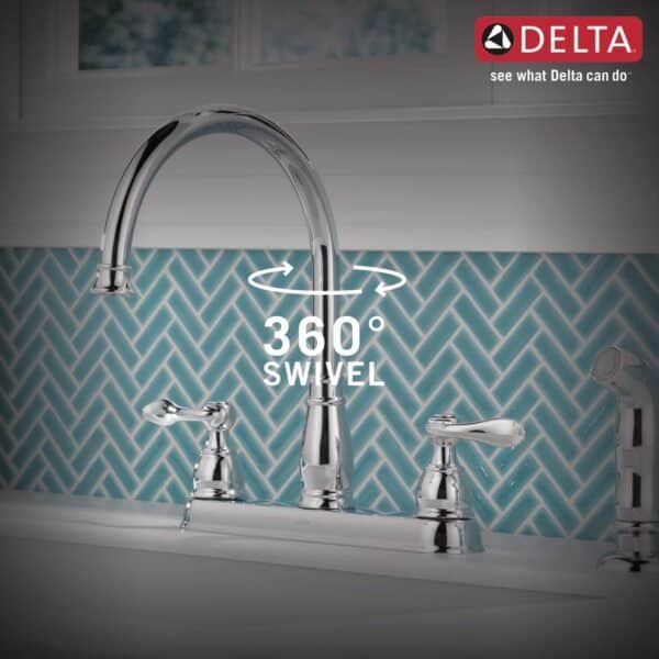 Unityj Uk Household Delta 21996LF Windemere 2 Handle Kitchen Faucet 2 367