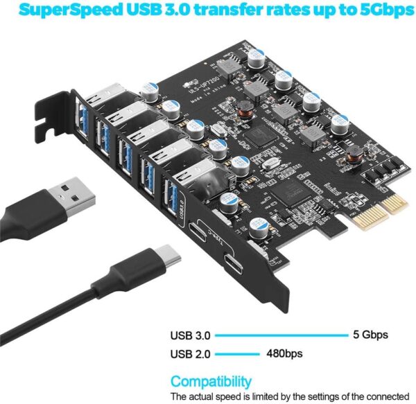 Unityj Uk Computers PCI E Express To USB 3.0 Card 4 1647