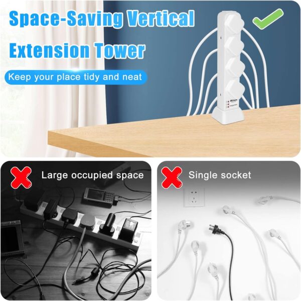 Unityj Uk Household Tower Extension Lead Surge Protected 3 511