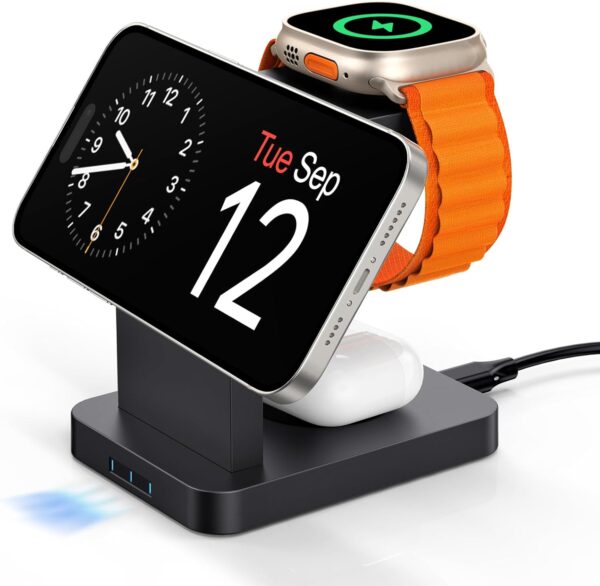 Unityj Uk Telecommunications MEQATS 3 In 1 Wireless Charging Station, 142