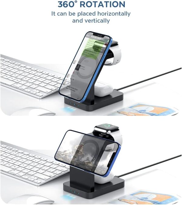 Unityj Uk Telecommunications MEQATS 3 In 1 Wireless Charging Station 3 139