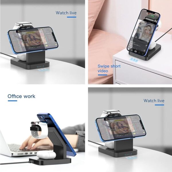 Unityj Uk Telecommunications MEQATS 3 In 1 Wireless Charging Station 6 136