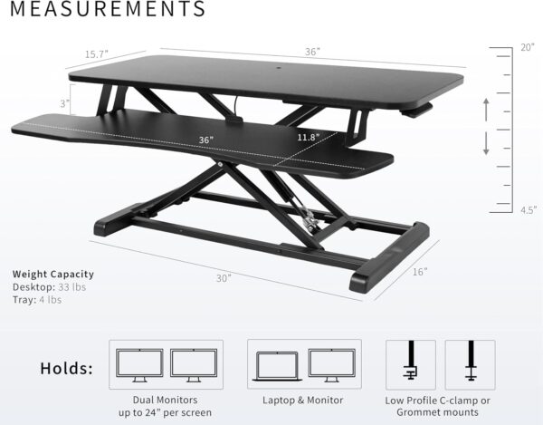 Unityj Uk Computers VIVO Height Adjustable Standing Desk 2 1822