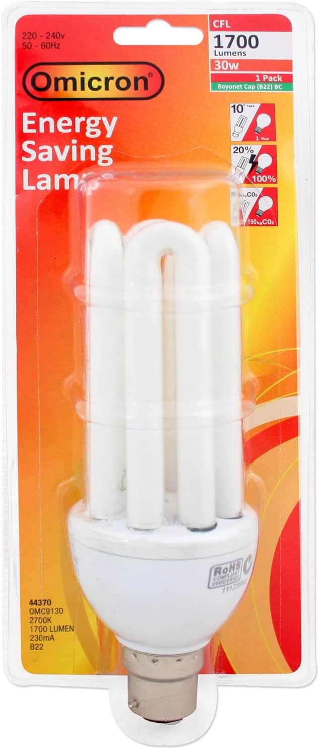 Omicron 30 Watt Compact Fluorescent Light T4 M/Tube Cap — UnityJUK