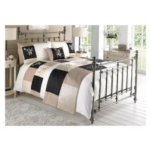 Boutique Virginia Duvet Cover Bedding Set with Pillowcases – Floral Design, Double/King Size – 100% Peach Feel Microfiber, Machine Washable, Soft & Elegant, Guest Room, Couples, Everyday Home Bedroom Use