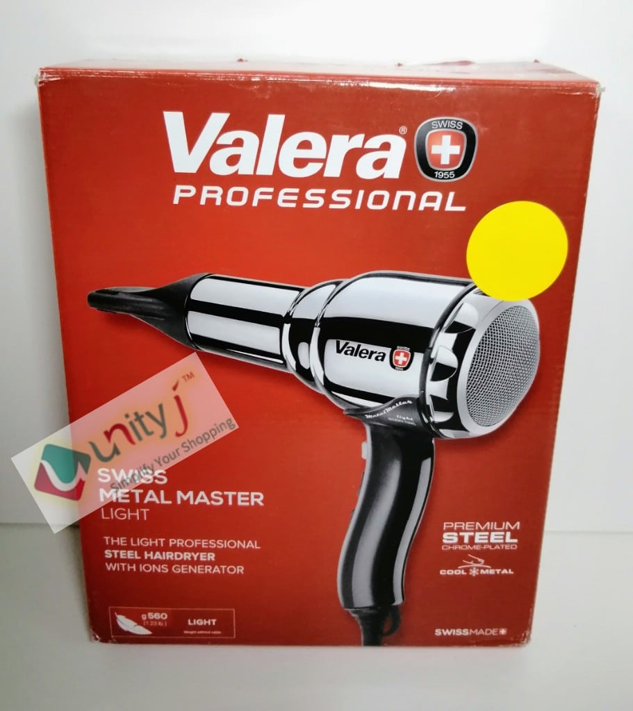 Valera Swiss Metal Master Light Professional Hair Dryer With Ion Generator 2000 Watt Chrome / Black — UnityJ-UK Valera Swiss Metal Master Light Professional Hair Dryer With Ion Generator 2000 Watt Chrome / Black — UnityJ-UK