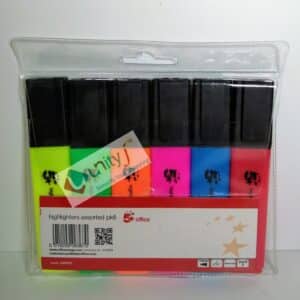 Unityj Uk Office 5 Star Highlighters Chisel Tip 146