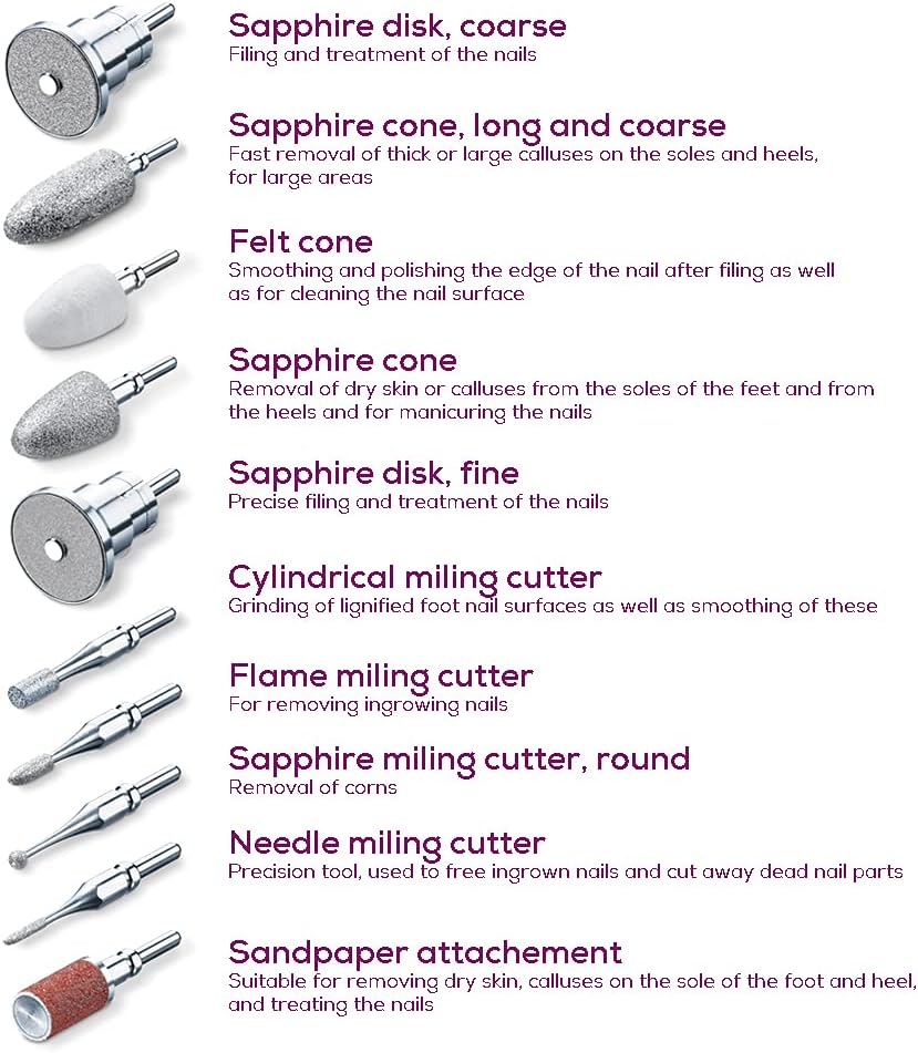Beurer Intergrated LED Light Electric Nail Drill Kit
