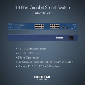 Unityj Uk Computers NETGEAR 18 Port Gigabit Ethernet Smart Switch1 762