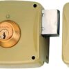 Lince Surface Mounted Door Lock Overlapping 5124A-BO/80 Right-Handed – Key Lock Mechanism, Two-Turn Lever, Gold Finish – Ideal for Home, Office, or Commercial Security – Safe and Durable