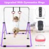MEQATS Gymnastics Bar for Kids – Adjustable Height Folding Kip Bar, Junior Horizontal Training Equipment for Home Use, Indoor & Outdoor, Safe Sturdy Steel Frame, Compact Storage, Ideal for Ages 3–12, Garden & Playroom