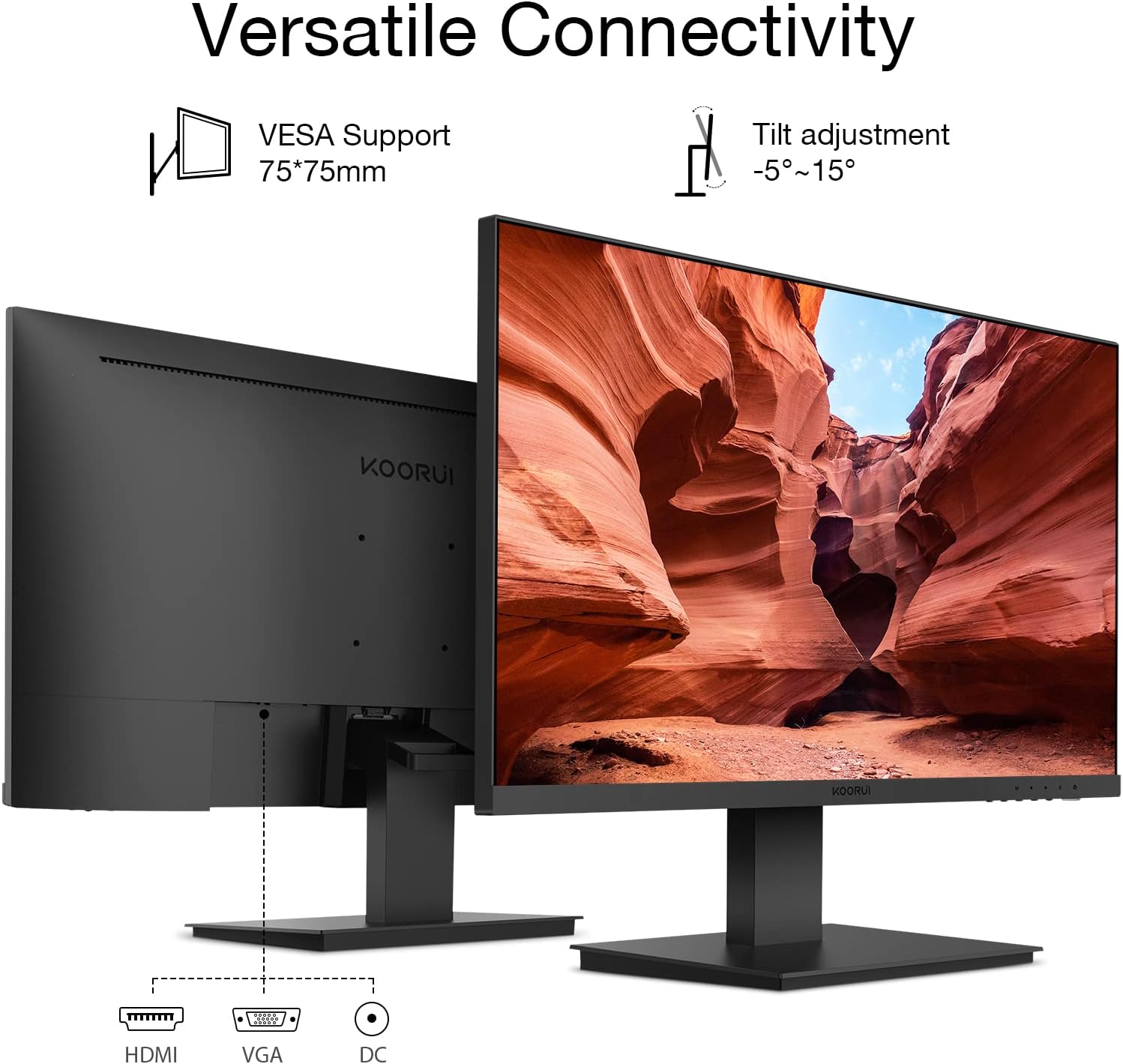 【ほぼ未使用 箱あり】KOORUI 24インチ FHD VAモニター 75Hz KOORUI 24 Inch FHD Monitor, Ultra-slim Bezels, 75Hz, VA Display