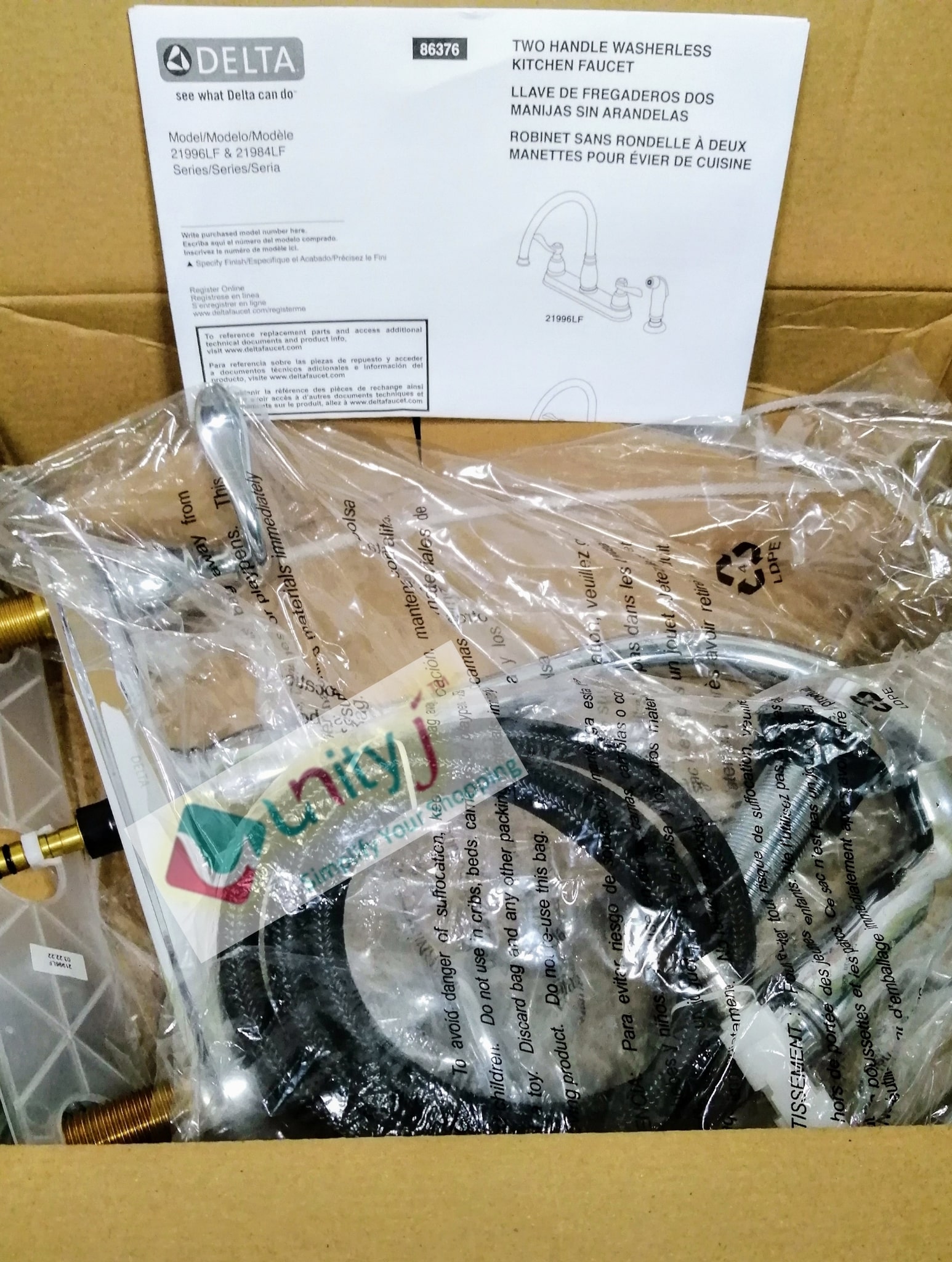 Unityj Uk Household Delta 21996LF Windemere 2 Handle Kitchen Faucet With Matching Side Sprayer, Chrome 364 Unityj Uk Household Delta 21996LF Windemere 2 Handle Kitchen Faucet With Matching Side Sprayer, Chrome 364