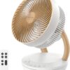 MYCARBON Oscillating Desk Fan – Silent 20dB Air Circulator for Bedroom, Home, Office, Baby Room, Elderly, Study, Cooling Fan with Brushless DC Motor, 8 Speeds, ECO/Sleep Modes, Timer, Remote Control, Energy-Efficient