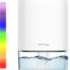 Devology Mini Portable Dehumidifier 1100ml – Energy Efficient Moisture Absorber for Home, Bedroom, Office, Garage, Caravan, Bathroom, Small Spaces; Ultra-Quiet <30dB, 7 LED Mood Lighting, Auto Shut-Off, Compact & Lightweight
