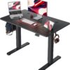 Cubiker Electric Standing Desk Height Adjustable Sit‑Stand Computer Desk 100×60cm – 3‑Preset Motorised Desk for Home & Office Users, Black Splice Board, Anti‑Collision, 70‑117 cm Lift