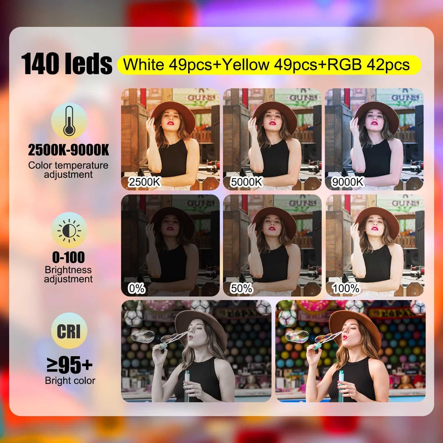 Unityj Uk Audio Video MEQATS W140 RGB LED Video Light 2 355 Unityj Uk Audio Video MEQATS W140 RGB LED Video Light 2 355