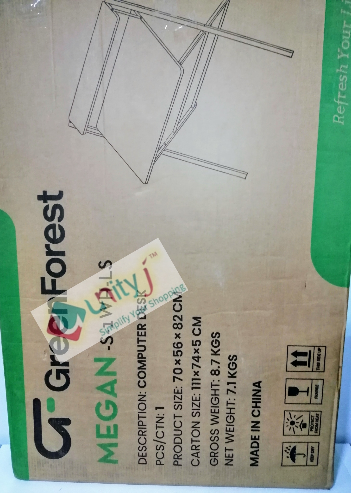 Unityj Uk Computers GreenForest Folding Desk White 1629 Unityj Uk Computers GreenForest Folding Desk White 1629