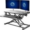 VIVO Standing Desk Converter 81cm Height Adjustable for Home Office – Dual Monitor, Laptop Workstation for Professionals, Ergonomic Riser with Wide Keyboard Tray, Black, DESK-V000K