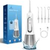 MEQATS Water Flosser for Teeth Cordless, 300ml Tank, 4 Tips, 4 Modes, 360° Rotating Jet, USB Rechargeable, Portable Oral Irrigator for Daily Use, Travel, Home