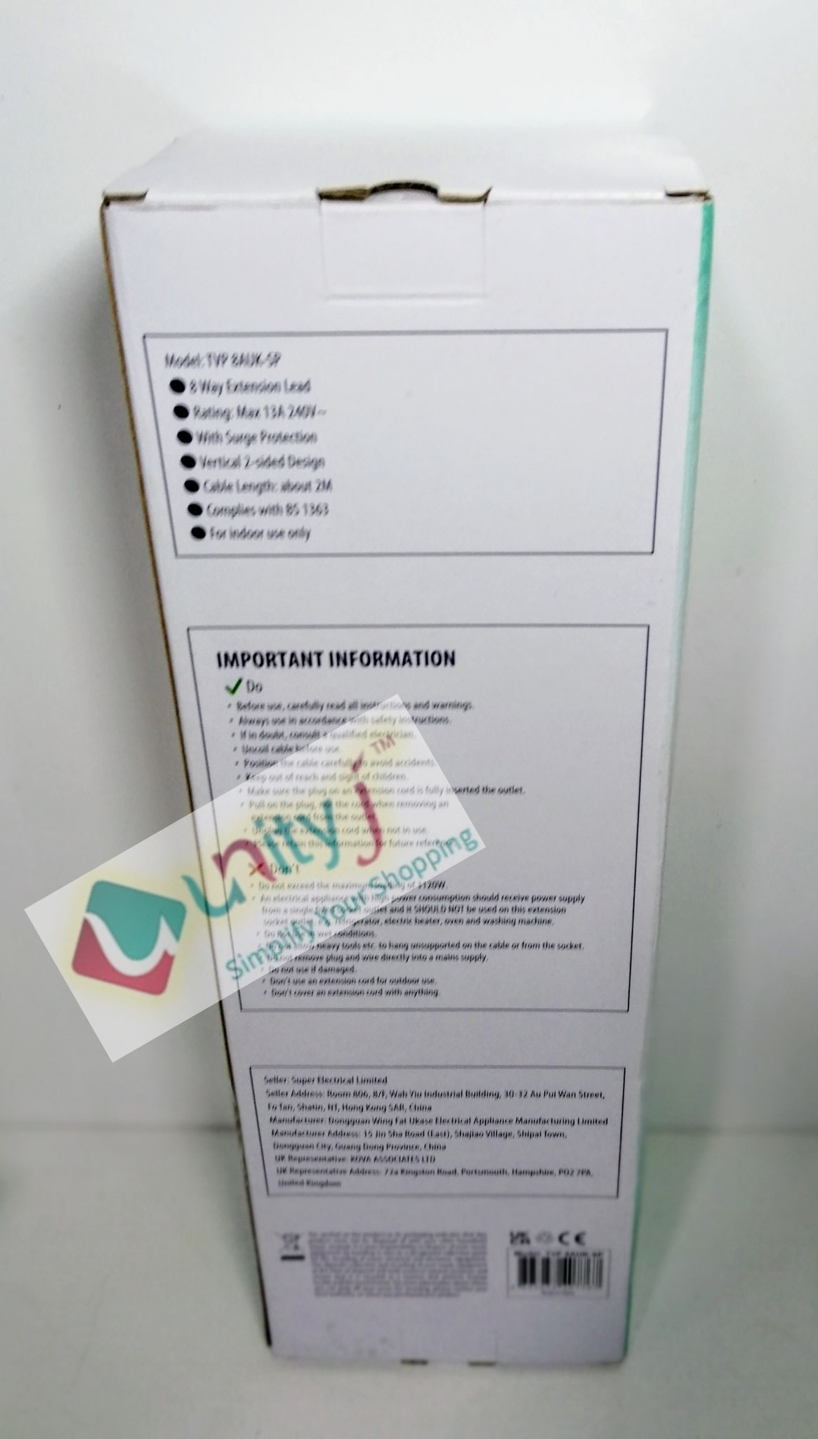 Unityj Uk Household Tower Extension Lead Surge Protected, 8 Way 5 508 Unityj Uk Household Tower Extension Lead Surge Protected, 8 Way 5 508