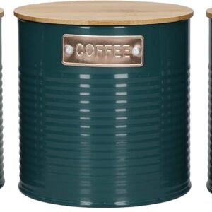 Unityj Uk Kitchen Appliances KitchenCraft 3 Piece Teal Tea Coffee Sugar Canisters Set 1832