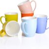 Panbado Porcelain Mug Set of 6 – 370ml Multi-Coloured Coffee Mugs, Ceramic, Microwave & Dishwasher Safe, Ideal for Home, Office, Gifting, Perfect for Cappuccino, Latte, Tea