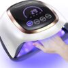 NAXBEY LED UV Nail Lamp 168W Gel Nail Dryer – Large 7.5″ LCD Touch Screen, 4 Timer Settings (30s/60s/90s/120s), Auto Sensor, Fast 3X Drying, Dual Light for Home & Professional Salon Use, Black