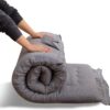 MAXYOYO Portable Futon Foldable Mattress – Hypoallergenic Foam Pad 71x190cm, Mattress with Handle & Zipper, Perfect for Camping, Guest Bed, Kids’ Playroom, Car Travel & Small Spaces, Gray