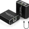 MEQATS Gigabit Ethernet Splitter 1 to 2 – High Speed 1000Mbps LAN Adapter for Home Office & Small Business, USB Power, Supports 2 Devices for Gaming, Streaming & Work, Compatible with Cat 5/5e/6/7/8
