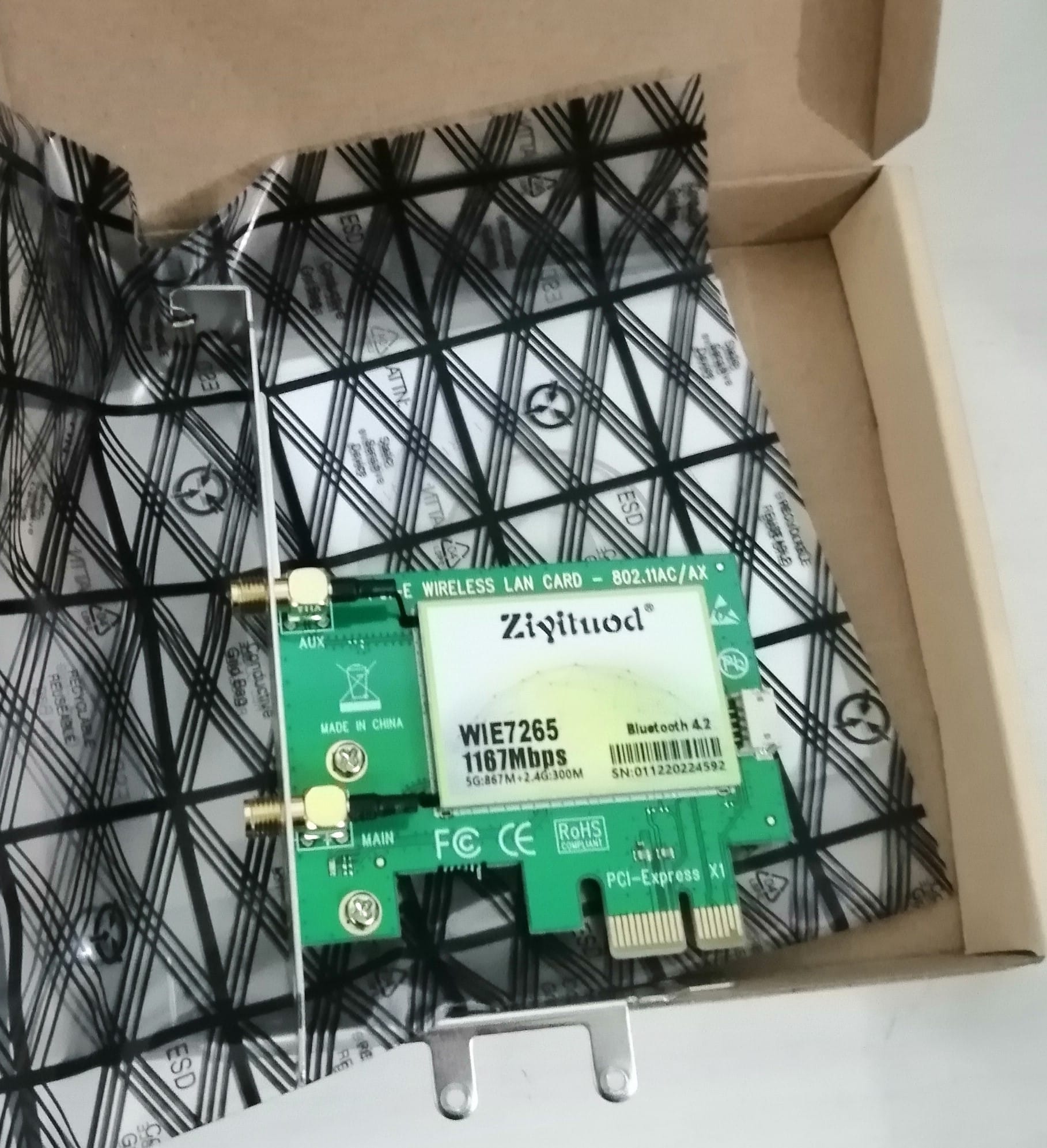 Unityj Uk Computers PCIE WiFi Card For PC, AC7265 1688 Unityj Uk Computers PCIE WiFi Card For PC, AC7265 1688