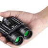 QUNSE Mini Pocket Binoculars 10×25 – Compact Folding Waterproof BAK-4 Prism, Low Light Night Vision, Ideal for Adults & Kids, Bird Watching, Hunting, Travel & Concerts