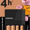 Duracell Battery Charger 4-Hour Hi-Speed with 2 AA 1300mAh & 2 AAA 750mAh Rechargeable Batteries – Fast Charge, LED Indicator, Charges AA & AAA, 5-Year Guarantee, Ideal for Home & Travel Use