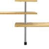 MEQATS 3 Tier Storage Shelves for Kitchen – Adjustable Bamboo Spice Rack with Hooks, Freestanding Space-Saving Organizer, Sturdy Corner Shelf for Bedroom, Bathroom & Office, Non-Slip Design (Natural)