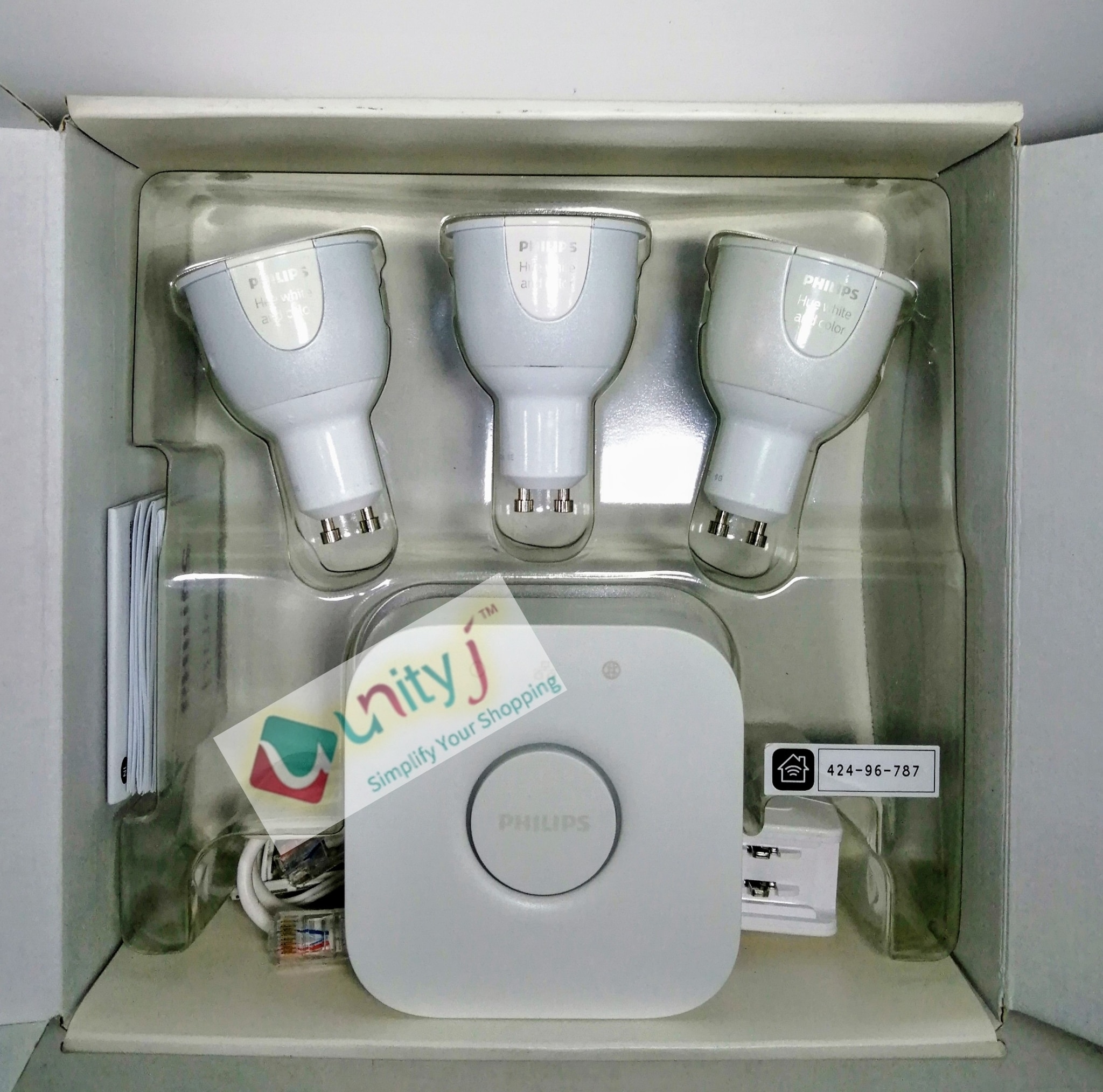 Unityj Uk Lighting Philips 3 Light Smart Bulb Starter Kit + Communication Bridge, White And Colour 144 Unityj Uk Lighting Philips 3 Light Smart Bulb Starter Kit + Communication Bridge, White And Colour 144
