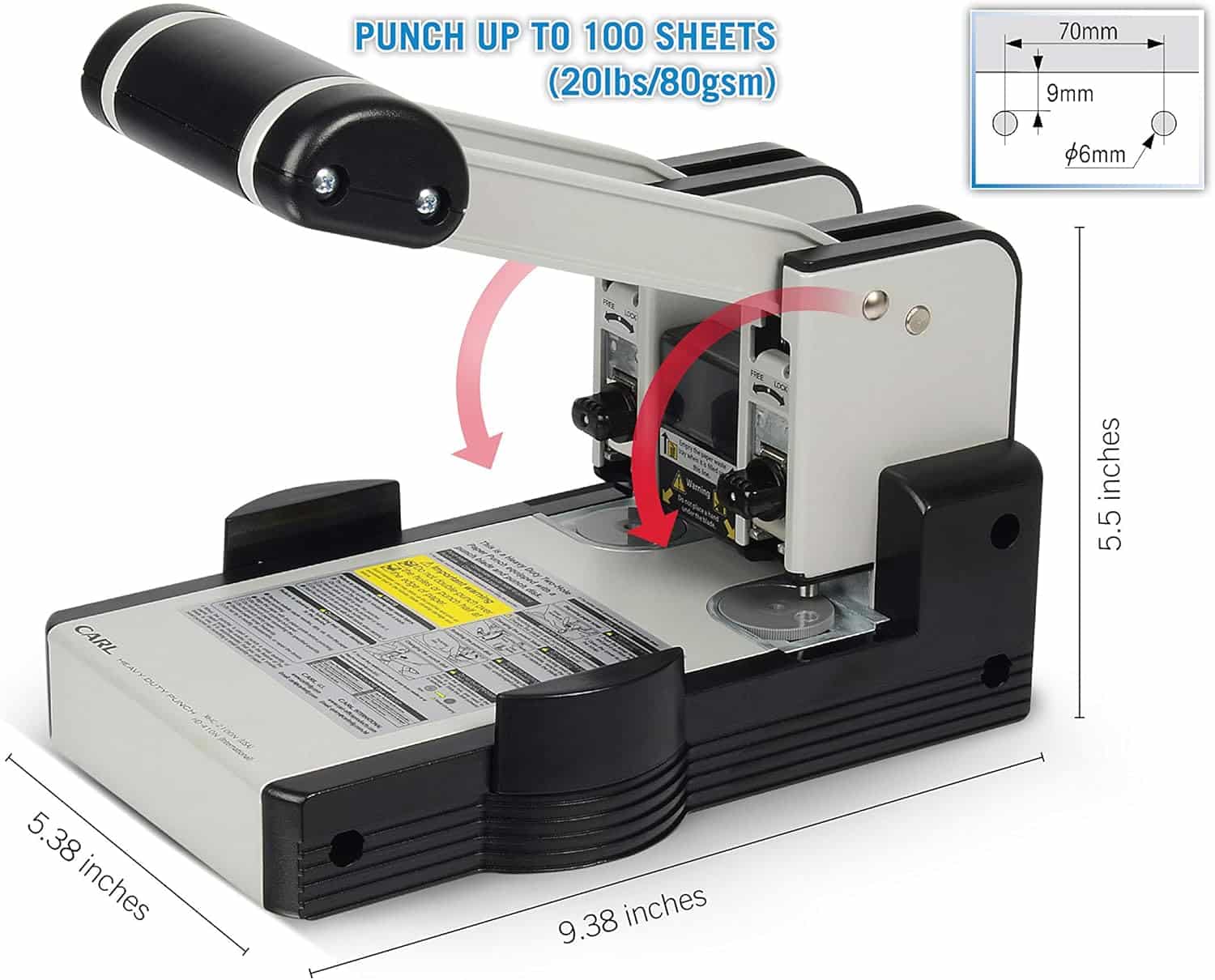 Unityj Uk Office Carl MFG Heavy Duty 2 Hole Punch 6 519 Unityj Uk Office Carl MFG Heavy Duty 2 Hole Punch 6 519