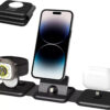 MEQATS 3 in 1 Travel Charger – Foldable Charging Station for iPhone 14/13/12/11 Series, Apple Watch Ultra 10/9/8/7/6/5/4/3/2, AirPods Pro 3/2 – Portable Fast Charger for Home, Office, Business Trips, Hotels, Commuters, Case-Friendly, Space-Saving Design