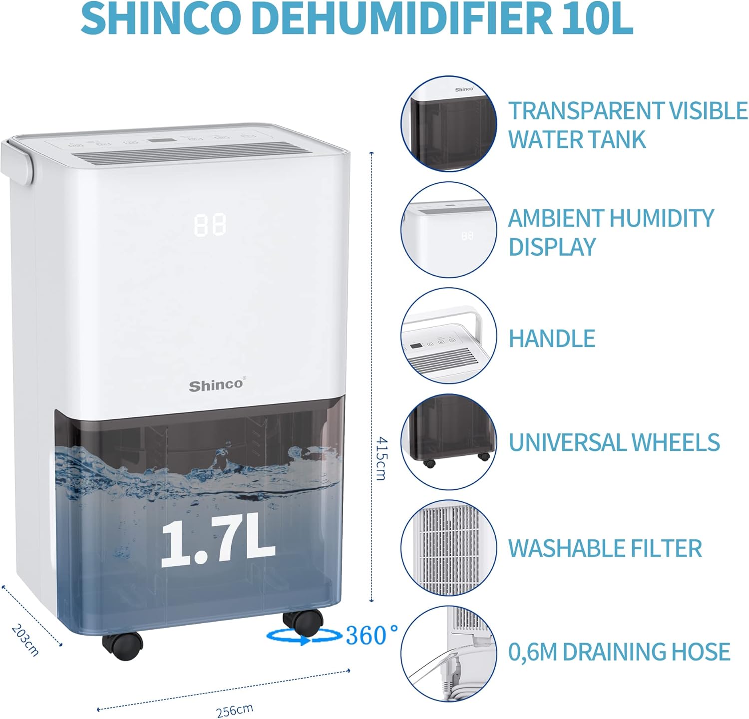 Unityj Uk Appliances SHINCO Dehumidifiers, Air Purifier 3 802 Unityj Uk Appliances SHINCO Dehumidifiers, Air Purifier 3 802