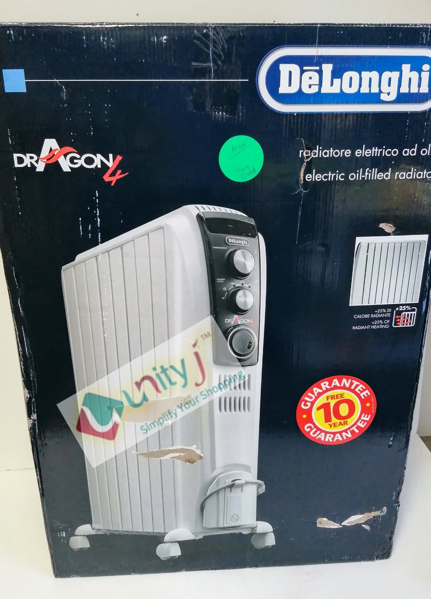 Unityj Uk Appliances De'Longhi Dragon 4 TRD40820T Oil Filled Radiator White 4 856 Unityj Uk Appliances De'Longhi Dragon 4 TRD40820T Oil Filled Radiator White 4 856