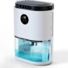 MEQATS Electric Mini Dehumidifier 2300ml DH-CS02 – Dual Semiconductor Peltier Tech, Auto Shut-Off, 8–48h Timer, LED Display, Quiet Sleep Mode, Auto Defrost, Portable Moisture Absorber for Damp Rooms, Mould Control, Bedroom, Bathroom, Garage, Wardrobe, RV – White