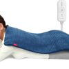 Comfytemp Electric Heat Pads for Back Pain 17″x33″ XXL Heating Pad for Neck Shoulder Legs Feet and Period Cramps Ideal for Men Women Seniors Office and Home Use Soft Flannel 3 Heat Settings Auto Off Moist Heat Therapy Washable