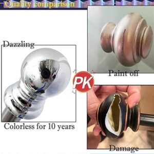 Unityj Uk Household MEQATS Silver Curtain Pole With Finials 2 734