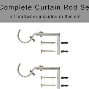 Unityj Uk Household MEQATS Silver Curtain Pole With Finials 4 732