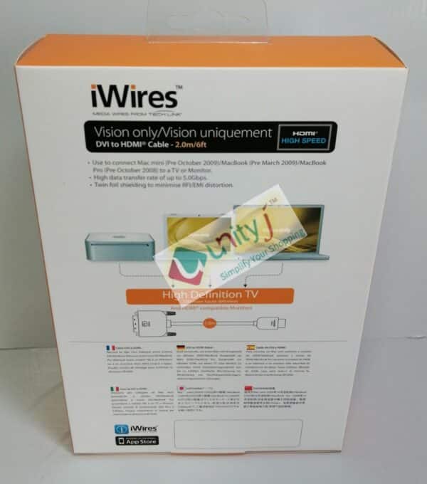 Unityj Uk Computers IWires HDMI To DVI D Dual Link Premium Cable 2M Black 2 2257
